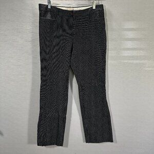 Banana Republic Pants Womens 12 Sloan Fit Black Stripe Cotton Stretch Flat Front